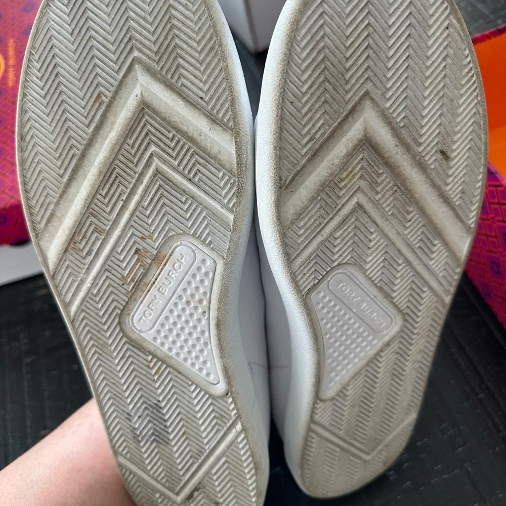 Tory Burch Howell Court Women's Sneakers Sz 9M White Leather Comfort Shoe Tennis